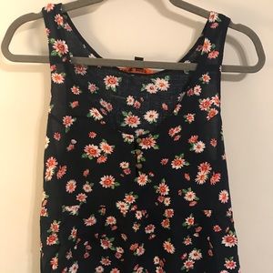 Navy colored floral tank top